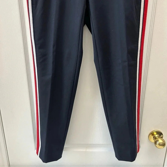 Banana Republic Avery Straight Fit Ankle Pants Side Stripes Cropped Navy Blue 0 - Picture 6 of 14